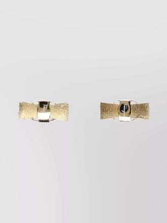 Ferragamo bow ribbon textured finish