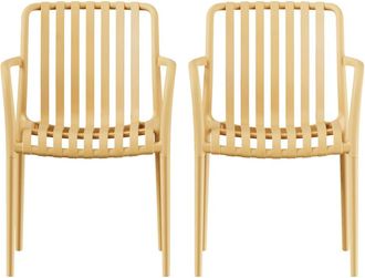 DRAWER Lote de 2 sillones para interior/exterior de pl&aacute;stico - Arena