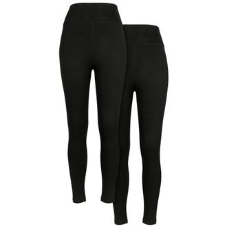 Urban Classics Dames/Dames Jersey Legging met Hoge Taille (Set van 2) (Zwart)