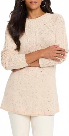 Nic+Zoe Femme Cable Sweater In Nougat