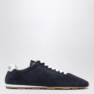 Miu Miu Sneakers Plume blu in pelle scamosciata