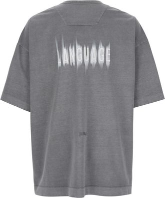 Juun.J Mens Grey T-Shirt With Embroidered Logo Cotton T-Shirts And Polos
