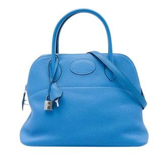 Herm&egrave;s Pre-owned Bolide 31 - Dames - Vintage Handtas - Blauw - ONE Size - Leer - Vintage