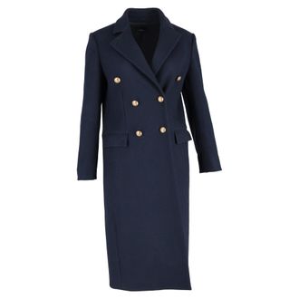 Joseph Joseph Pre-owned Womens Double-Breasted Coat in Navy Blue Wool - Size X-Large