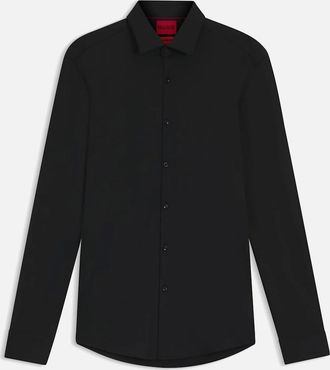 HUGO BOSS Mens Kenno Slim-Fit Shirt - Black - Size: Regular/34