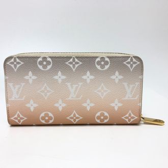Louis Vuitton Orange White Canvas Long Wallet (Bi-Fold) (Pre-Owned)