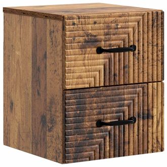 vidaXL Mesita De Noche De Pared Madera Envejecida 34,5 X 33 X 40 Cm Vidaxl