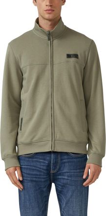 s.Oliver Sweatjacke S.OLIVER, Herren, Gr. XXL, khaki, Sweatware, Obermaterial: 70% Baumwolle, 30% Polyester, unifarben, normal h&uuml;ftbedeckend, Rundhals, Flachst