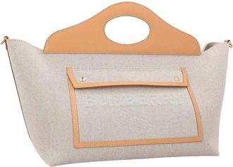 Burberry Grey Lambskin Soft Pocket Medium Tote, Never Carried (Authentic Pre- Loved)