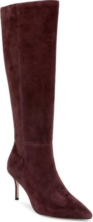 L'agence Herald Leather Knee High Boot in Mahogany Suede at Nordstrom, Size 6.5