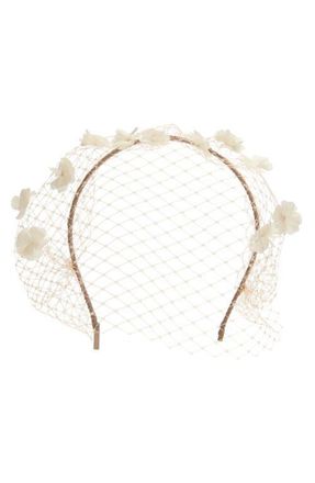 Gigi Burris Millinery Grace Floral Silk Veil in Natural/Ivory at Nordstrom