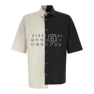 Maison Margiela Short Sleeve Shirts, male, Multicolor, Size: XL Asymmetric Poplin Shirt