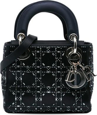 Dior Mini Satin Cannage Strass Crystal Embellished Lady Dior 04-MA-0146