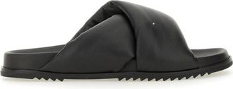 Rick Owens Leather Slide Sandal - Heren - Sandalen - Zwart - 40 EU - Leer - Schoenen