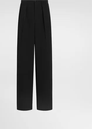 Dolce & Gabbana Wool Gabardine Trousers - Man Pants And Shorts Black Wool 52