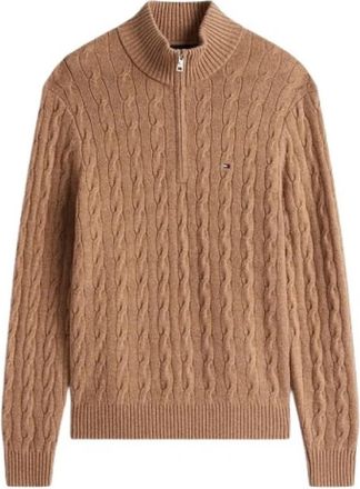 Tommy Hilfiger Truien - Heren - Coltruien - Bruin - L - Truien & Vesten