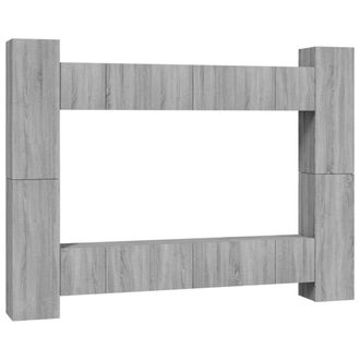vidaXL Set De Muebles Para Tv 10 Pzas Madera Contrachapada Gris Sonoma Vidaxl