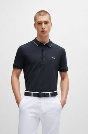 Boss Green by Hugo Boss Poloshirt BOSS GREEN Paule, Herren, Gr. XXL, blau (dunkelblau402), Jersey, Obermaterial: 100% Baumwolle, unifarben, slim fit, hoch geschlossener Aussc