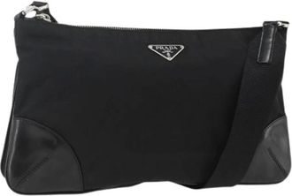 Prada Pre-owned Cross Body Bags, female, Black, Size: ONE SIZE Pre-owned Vintage Nylon Shoulder Bag