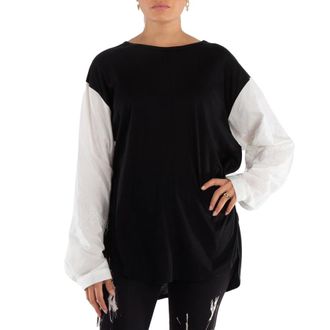 Yohji Yamamoto Round-Neck Lyocell-Blend Sweatshirt, Brand Size 2