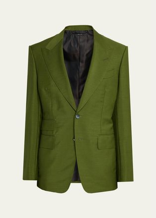 Tom Ford Mens Wool Peak Lapel Single-Breasted Sport Coat