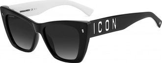 Dsquared2 Womens ICON-0006-S-80S ICON 0006 S 53 80S Sunglasses - Black - One Size