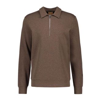 Mos Mosh MOS Mosh, Hoodies & sweatvesten, Heren, Bruin, XL, Polyester, MMGAbel Zip Polo Sweat