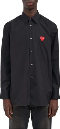 Comme Des Gar&ccedil;ons Heart Button Down Shirt - Heren - Casual Overhemden - Zwart - L - Katoen - Overhemden