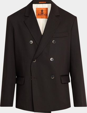 Barena Men & apos;s Refuso Cotton Double-Breasted Blazer