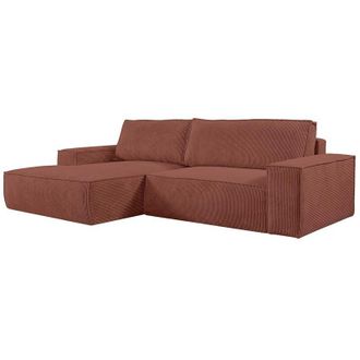 Vente-Unique Vente-unique - Divano letto angolo a sinistra in Velluto a coste Rosa - amelia