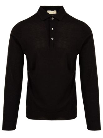 FILIPPO DE LAURENTIIS Long-Sleeve Polo Shirt In Wool