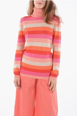 Woolrich Cotton And Cashmere Striped High-Neck Sweater Roman size Xs