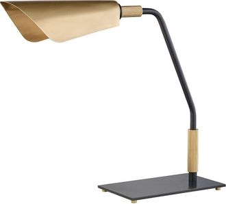 Hudson Valley Lighting Hudson Valley Lighting - Bowery Sobremesa 1 Luz Pantalla Met&aacute;lica Lat&oacute;n Envejecido, Metal