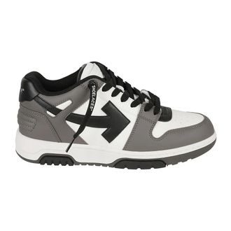 Off-white Schoenen, Heren, Veelkleurig, 43 1/2 EU, Leer, Grijze Leren Sneakers Out of Office