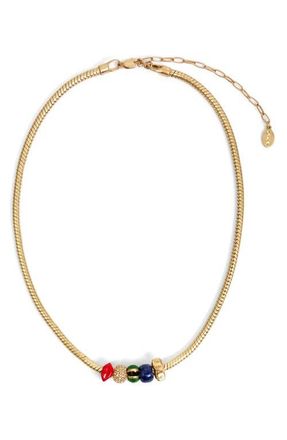 Clare Vivier Bien Bead Pendant Necklace in Gold Multi at Nordstrom