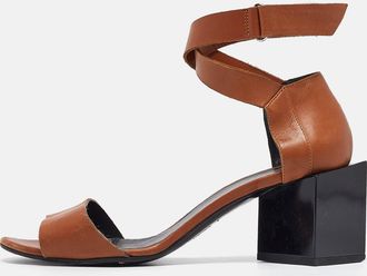 Pierre Hardy Brown Leather Ankle Wrap Sandals