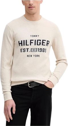 Tommy Hilfiger Athleisure Ronde Hals - Heren - Ronde hals truien - Beige - 3XL - Katoen - Truien & Vesten