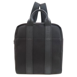 Herm&egrave;s Acapulco Black Toile Chevron Backpack (Pre-Owned)
