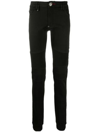 Philipp Plein slim fit jogging jeans - men - Cotton/Cotton/Polyester/Spandex/Elastane - 29 - Black