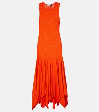 Loewe Paulas Ibiza pointelle cotton jersey maxi dress
