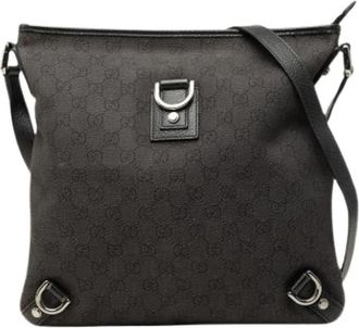 Gucci Pre-owned Vintage Denim Crossbody Bag - Dames - Vintage Schoudertas - Bruin - ONE Size - Denim - Vintage