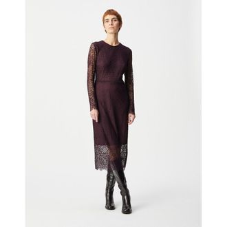 Ikks Kanten jurk met lange mouwen en ronde hals