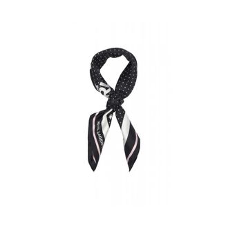 Karl Lagerfeld Accessoires, Dames, Zwart, ONE Size, Ikon Choup Zijden Sjaal