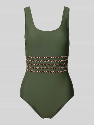 Lascana Badeanzug mit Label-Applikation Modell Adelin in Oliv, Gr&ouml;&szlig;e 40B