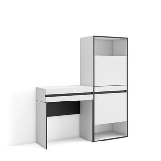 Skraut Home Skraut Home - Consola Entrada, Mueble Con Caj&oacute;n, 130x145x35 Cm, Recibidor, Zapatero, Estilo Moderno, Blanco