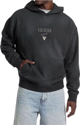 Guess Baker Logo Hoodie - Heren - Hoodies - Zwart - S - Katoen - Hoodies & sweatvesten