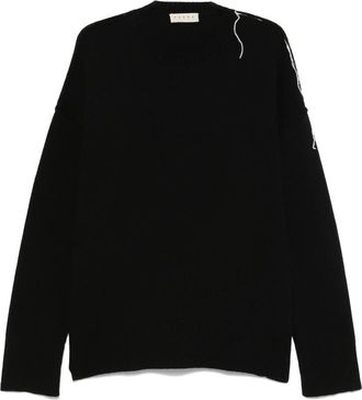 Paura Riccione Crewneck Sweater - Heren - Ronde hals truien - Zwart - XL - Wol - Truien & Vesten