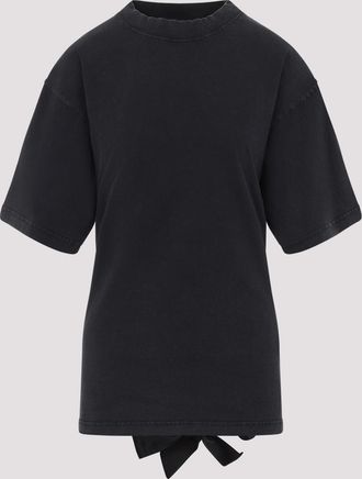 Balenciaga Womens Graphite Cotton T-shirt - Black - Size Small