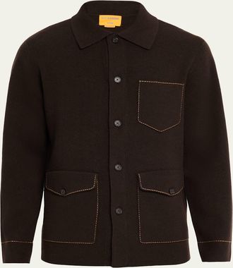 Guest In Residence Mens Cashmere Topstitch Work Jacket