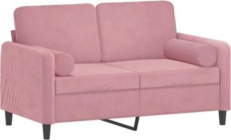 vidaXL Sof&aacute; De 2 Plazas Con Cojines Terciopelo Rosa 120 Cm Vidaxl